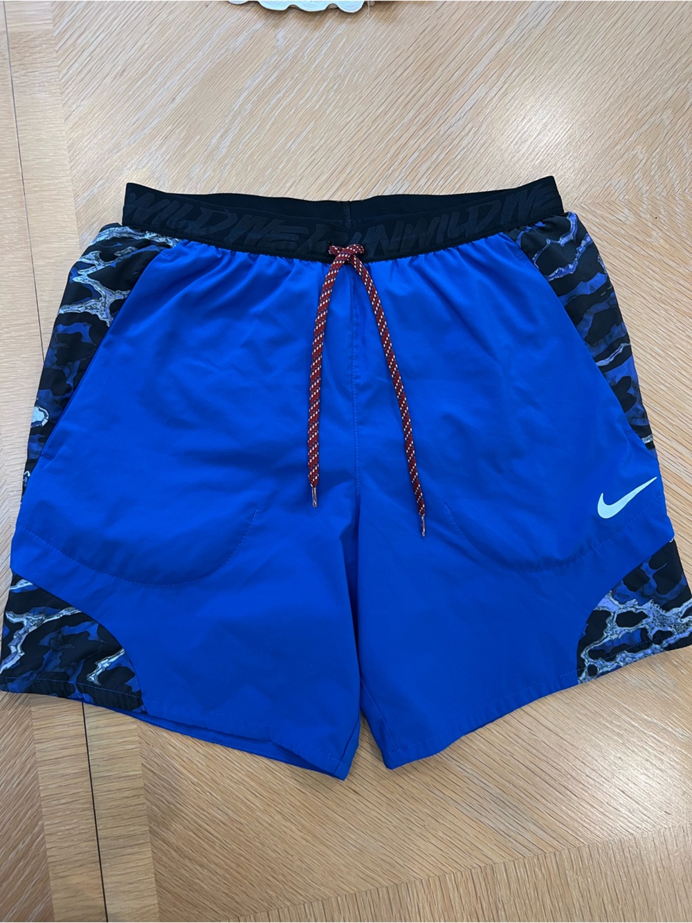 Nike Blue Dri-FIT Athletic Shorts with Black Waistband